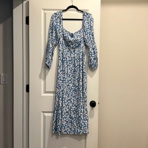 Reformation Mica Dress Blue Floral